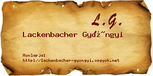 Lackenbacher Gyöngyi névjegykártya